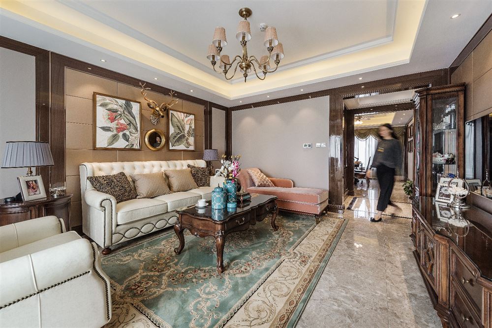 佛山市順德華潤(rùn)置地廣場(chǎng)美式風(fēng)格三居室裝修案例