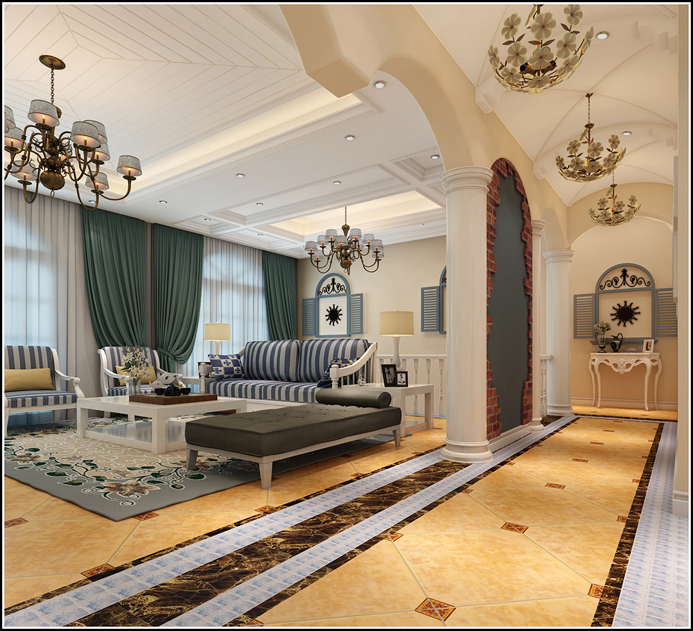 大同鉑藍郡別墅410平米地中海風(fēng)格裝修案例-客廳 大同鉑藍郡別墅410平米地中海風(fēng)格裝修案例-客廳