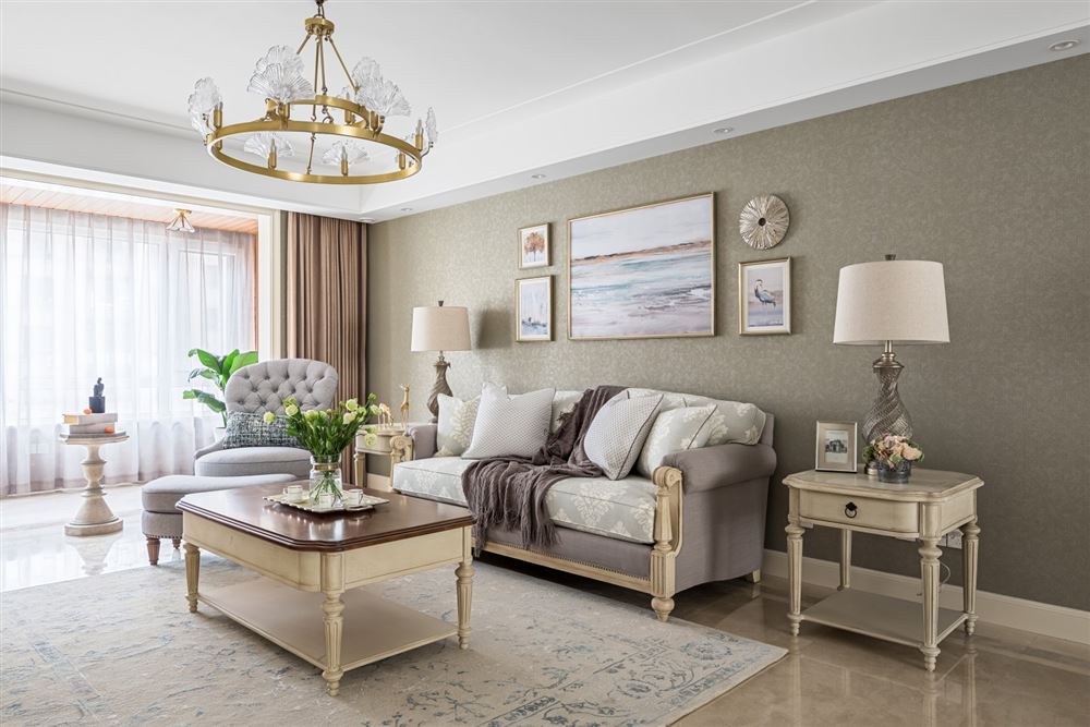 江門市富城大道住宅樓美式風(fēng)格三居室裝修案例