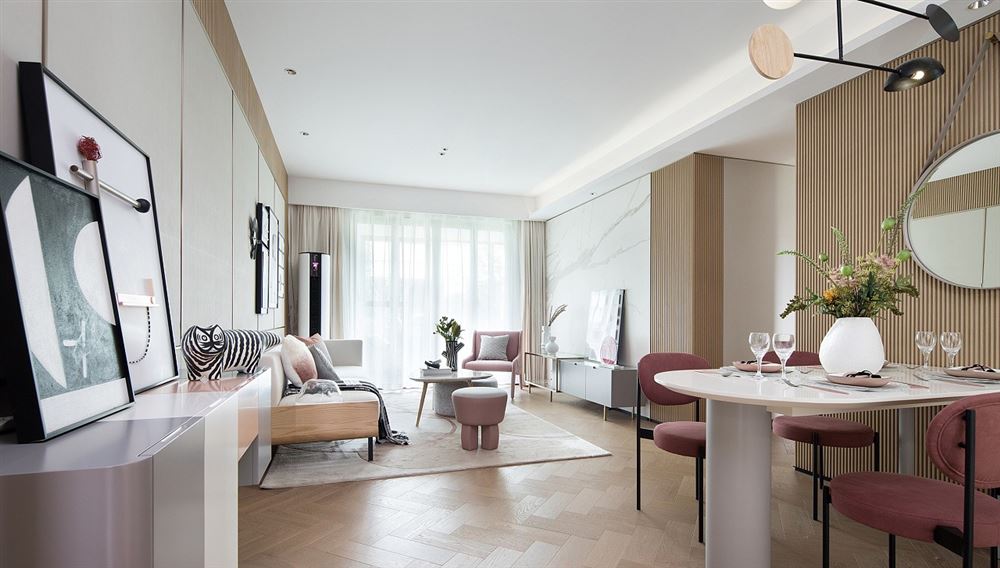 佛山市世茂弘陽(yáng)綠島湖公館現(xiàn)代風(fēng)格三居室裝修案例