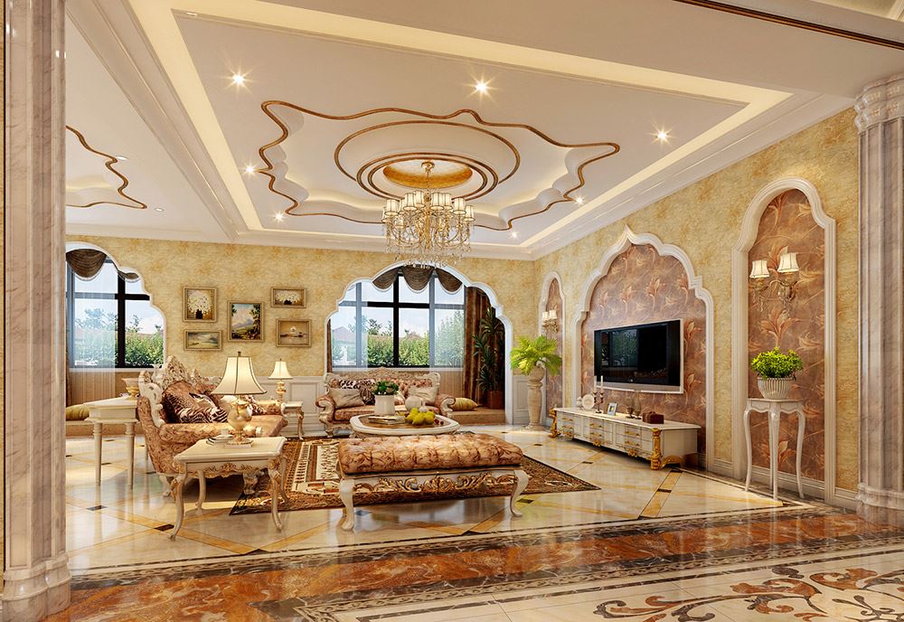 楚雄彝族自治州北浦小區(qū)歐式風格別墅裝修案例