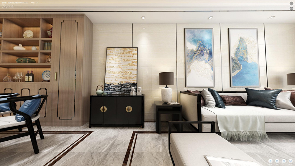 新中式風格室內(nèi)裝修效果圖-佛山萬科城三居125平米-沙發(fā)背景墻 新中式風格室內(nèi)裝修效果圖-佛山萬科城三居125平米-沙發(fā)背景墻