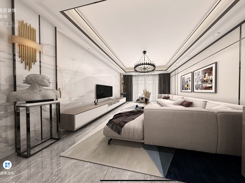 茂名市華廈世紀(jì)現(xiàn)代簡(jiǎn)約風(fēng)格四居室裝修案例