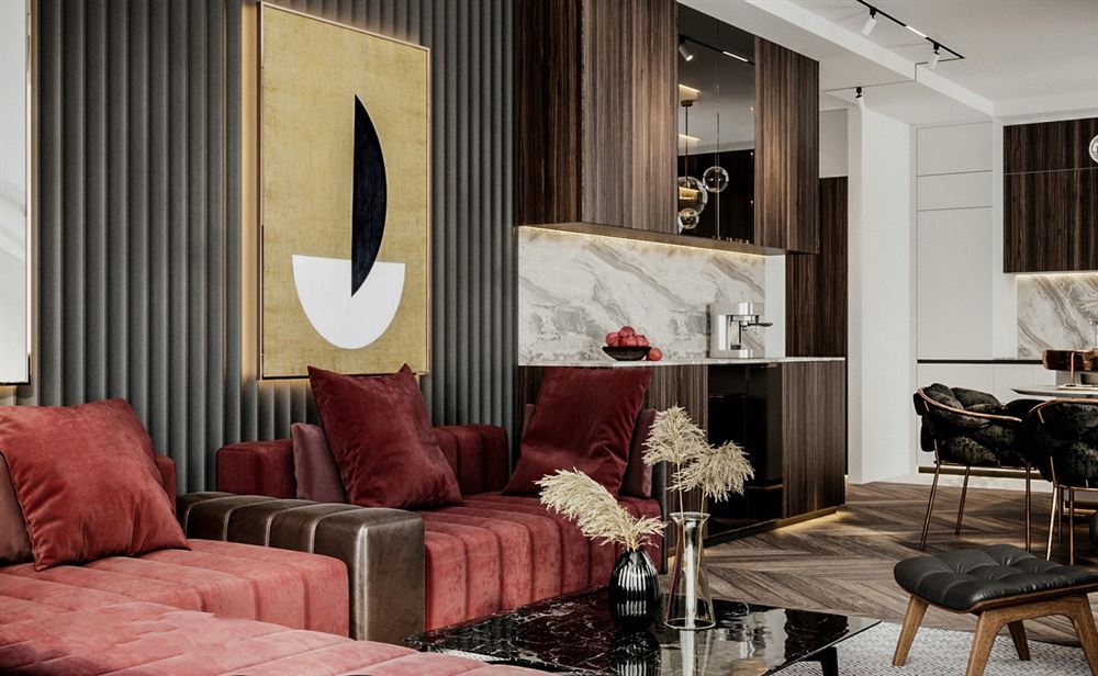 江門市珠江國際新城輕奢風(fēng)格三居室裝修案例