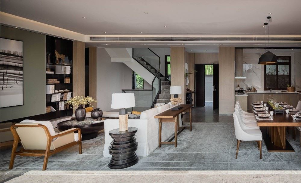 曲靖市北城萬象新中式風格別墅裝修案例