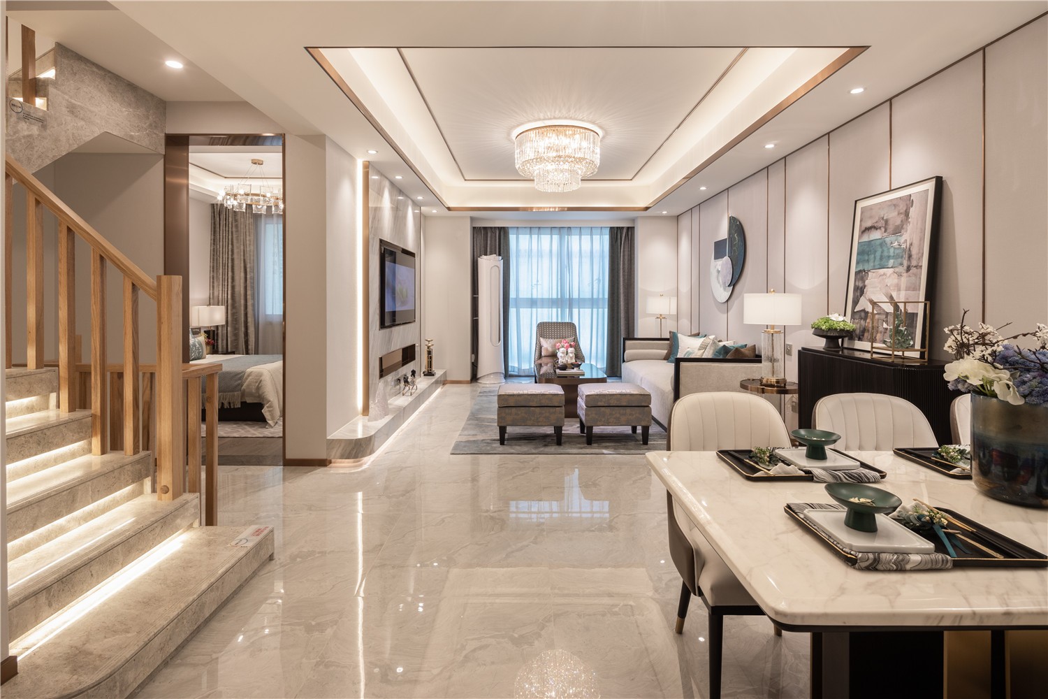 新中式風格別墅高端裝修設(shè)計-客廳 新中式風格別墅高端裝修設(shè)計-客廳