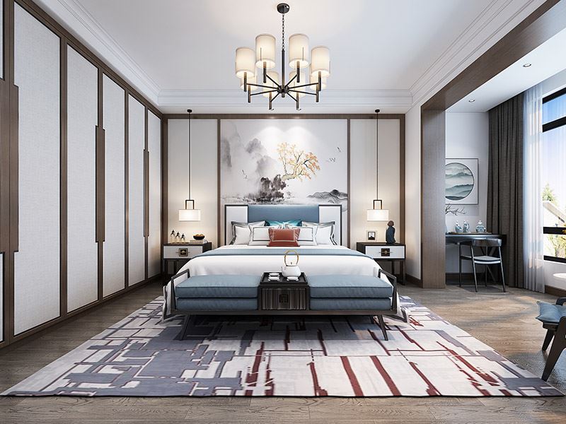 楚雄彝族自治州北浦小區(qū)新中式風格別墅裝修案例