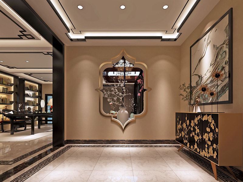 自貢市采石路58號(hào)小區(qū)新中式風(fēng)格別墅裝修案例