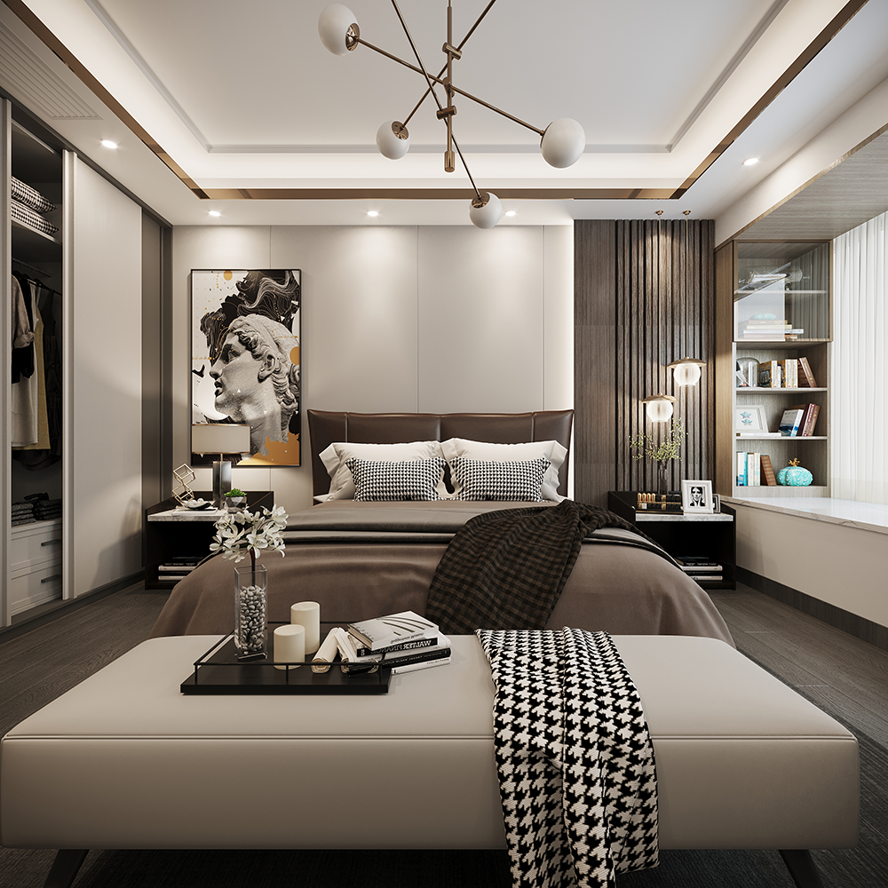 萬象江山二期四居190平米現(xiàn)代前衛(wèi)風(fēng)格裝修案例-臥室 萬象江山二期四居190平米現(xiàn)代前衛(wèi)風(fēng)格裝修案例-臥室