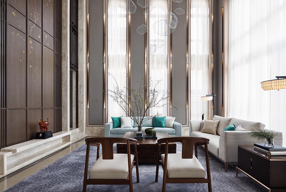 新中式風(fēng)格家裝設(shè)計(jì)別墅裝修效果圖-客廳 新中式風(fēng)格家裝設(shè)計(jì)別墅裝修效果圖-客廳