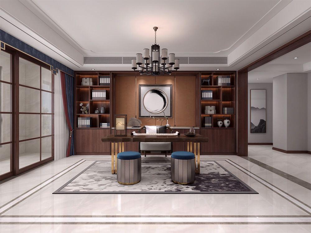 新中式別墅大宅裝修設計-書房 新中式別墅大宅裝修設計-書房