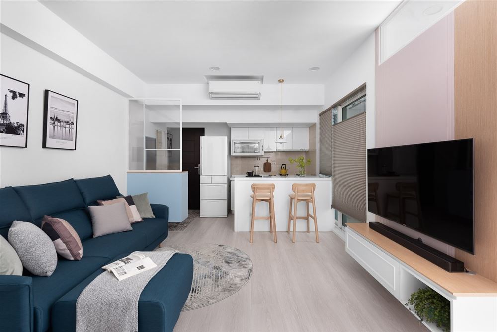 江門市奧園泉林黃金小鎮(zhèn)現(xiàn)代簡約風(fēng)格二居室裝修案例