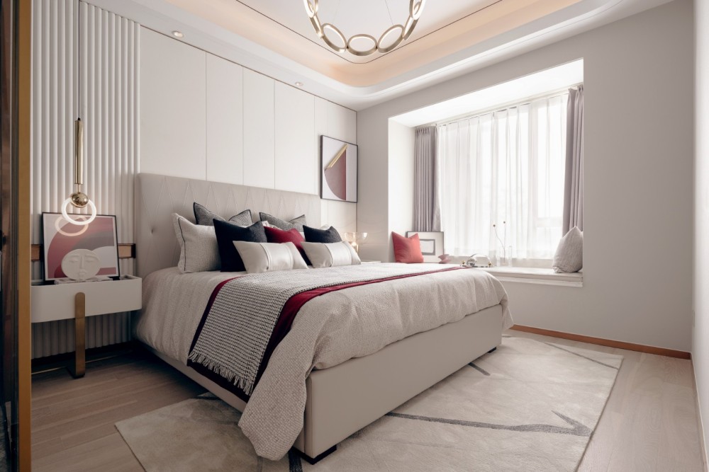 現(xiàn)代輕奢風(fēng)格室內(nèi)設(shè)計家裝案例-臥室 現(xiàn)代輕奢風(fēng)格室內(nèi)設(shè)計家裝案例-臥室