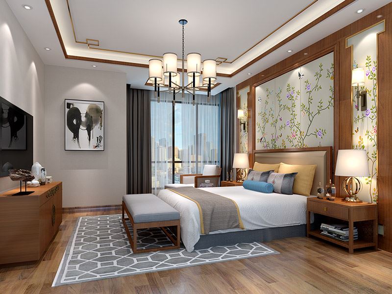 佛山市朝安金茂悅新中式風格四居室裝修案例