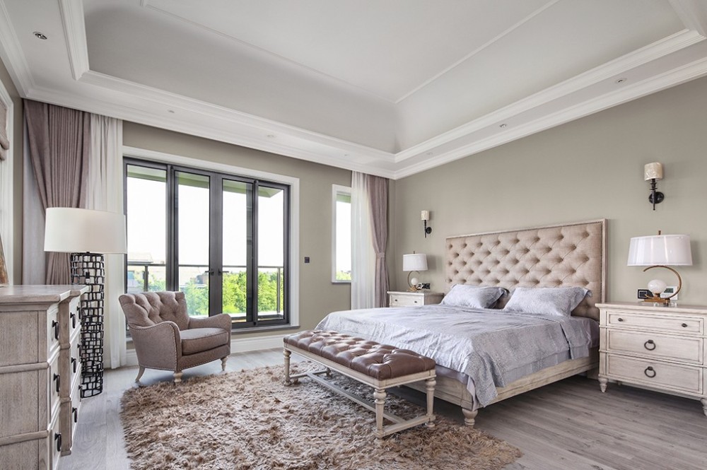 現(xiàn)代美式風(fēng)格別墅家裝案例效果圖-主臥 現(xiàn)代美式風(fēng)格別墅家裝案例效果圖-主臥