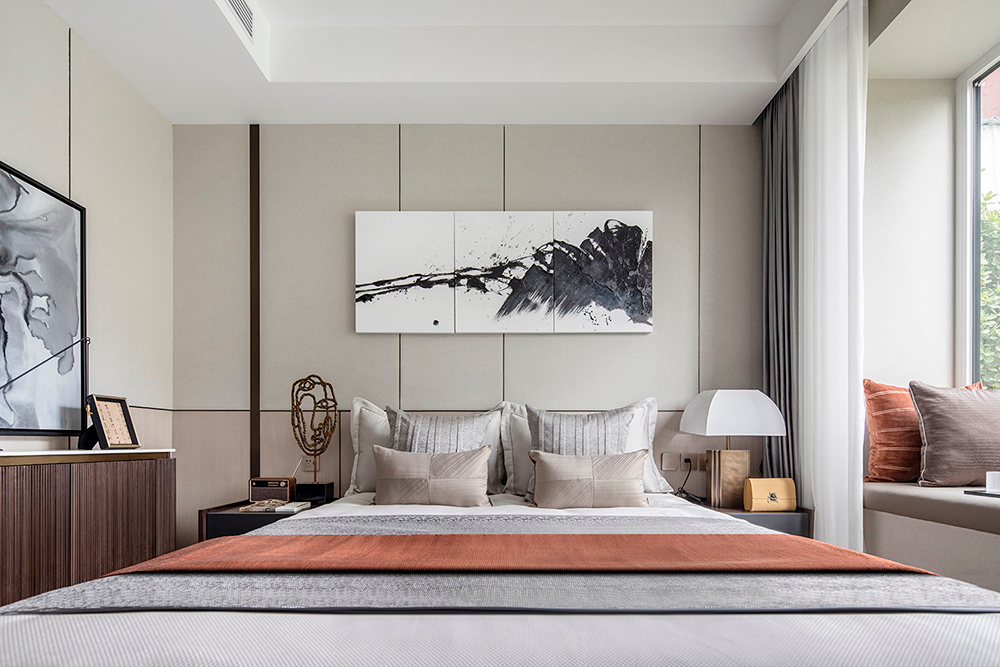 現(xiàn)代輕奢風(fēng)格室內(nèi)設(shè)計家裝案例-臥室 現(xiàn)代輕奢風(fēng)格室內(nèi)設(shè)計家裝案例-臥室