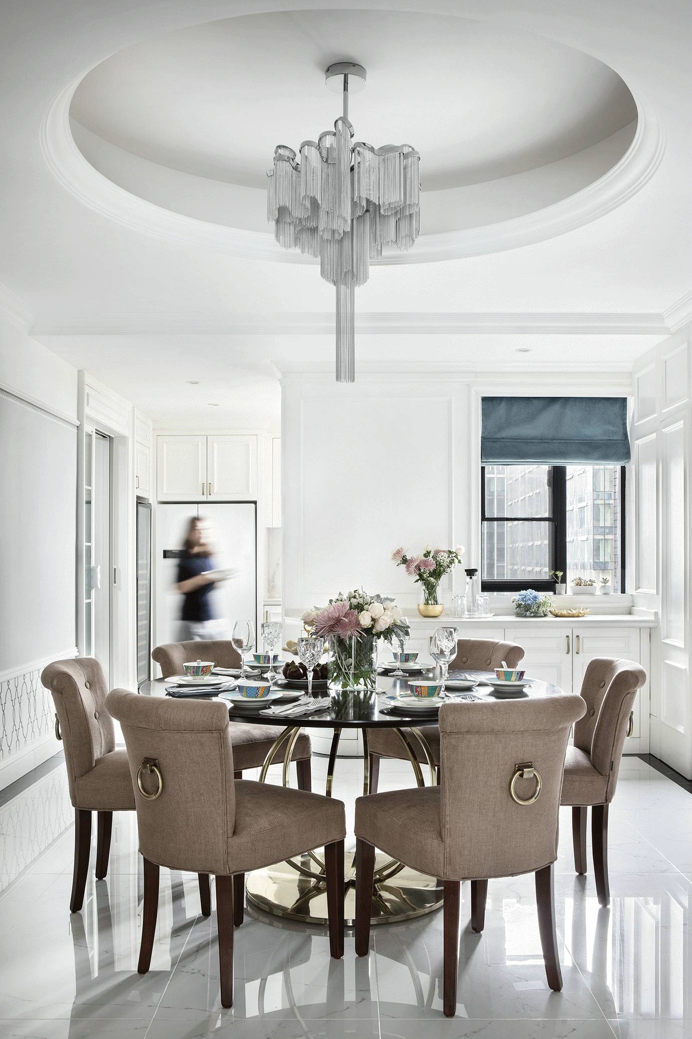 簡歐輕奢風格家裝設(shè)計室內(nèi)裝修效果圖-餐廳