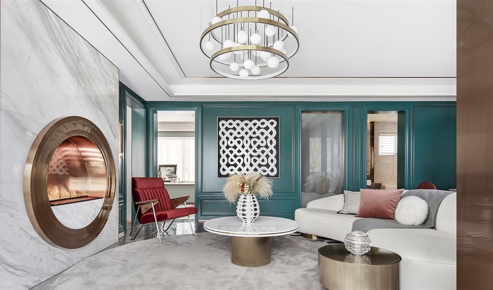 佛山市龍光天宸輕奢風格三居室裝修案例