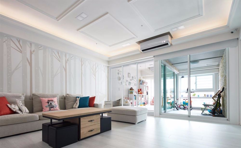 江門市幸福新村美式風(fēng)格三居室裝修案例