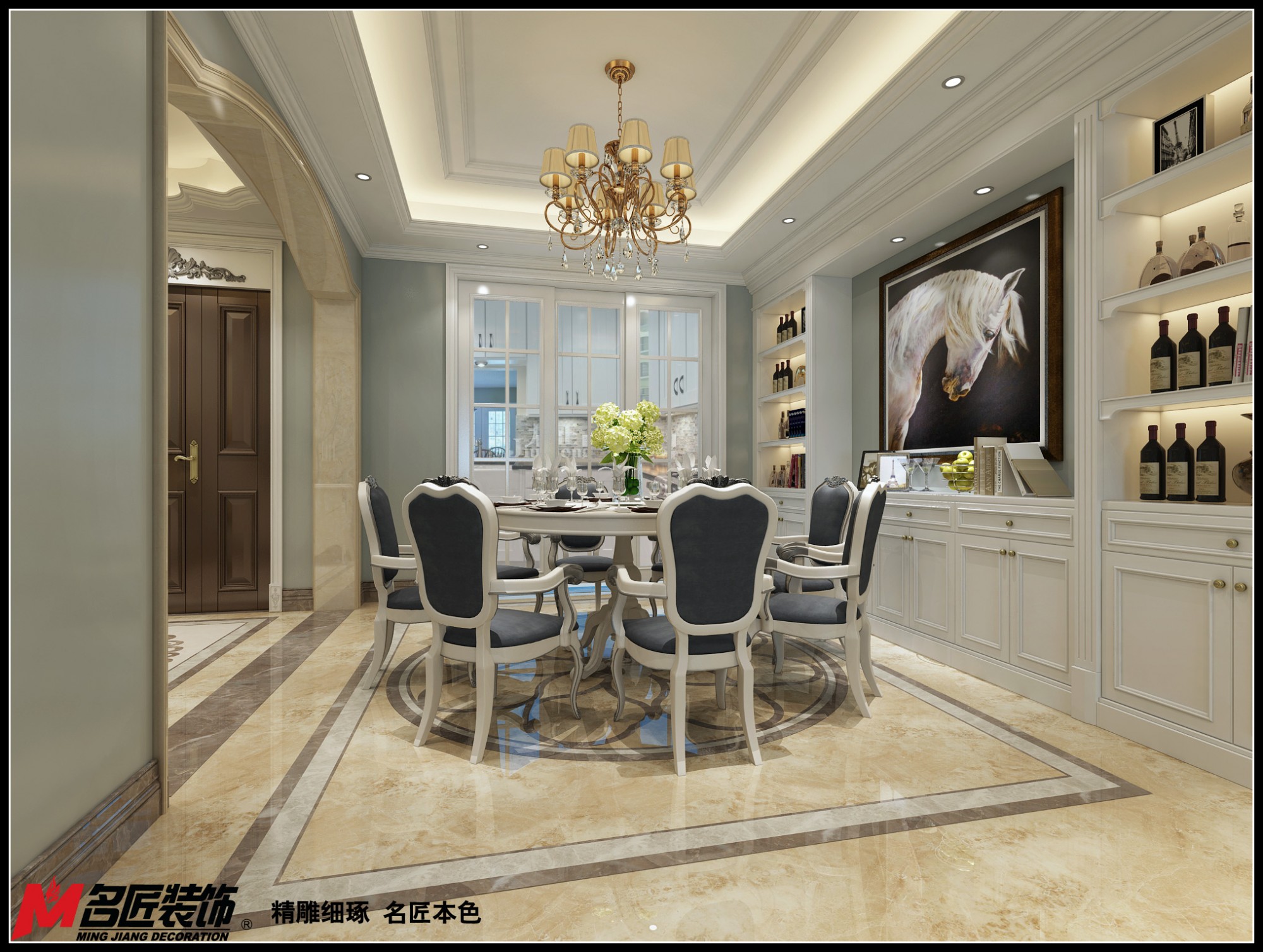 德陽市凱麗景湖歐式風(fēng)格別墅裝修案例