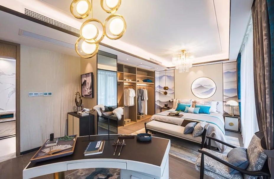 新中式風(fēng)格別墅家裝案例效果圖-主臥 新中式風(fēng)格別墅家裝案例效果圖-主臥