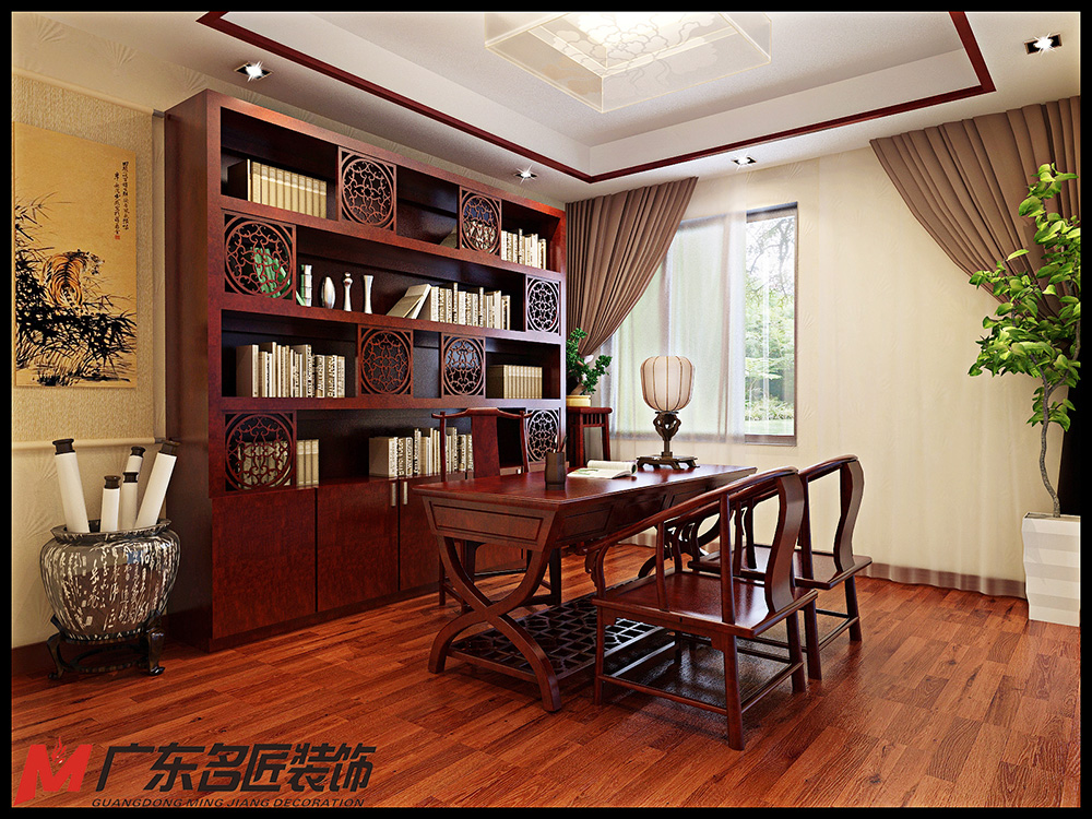 裝修公司新古典風(fēng)格室內(nèi)裝修效果圖-書(shū)房 裝修公司新古典風(fēng)格室內(nèi)裝修效果圖-書(shū)房