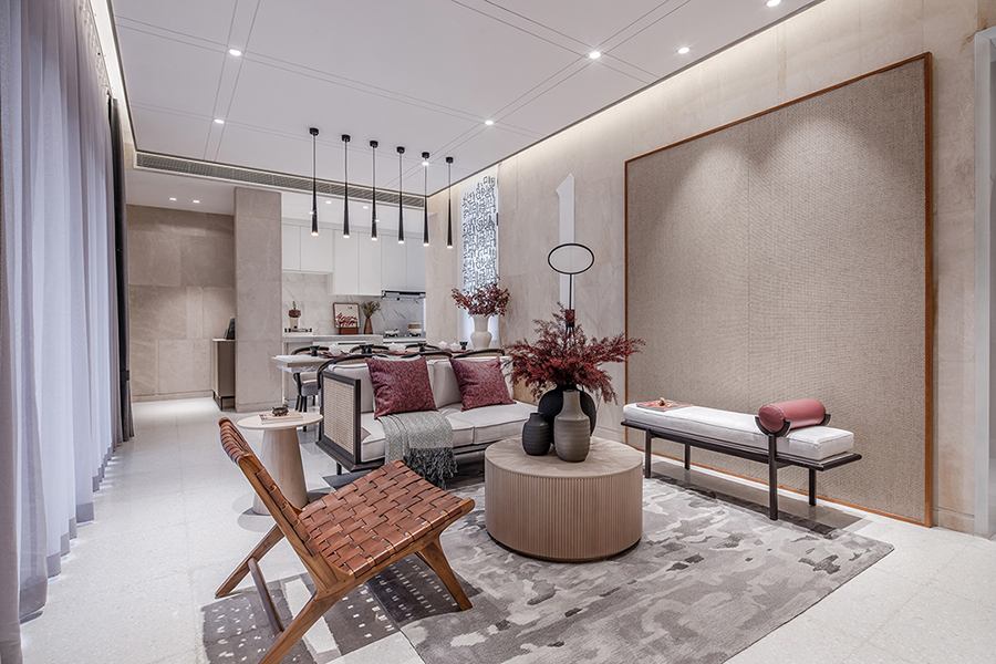 新中式風格室內(nèi)家裝案例效果圖-客廳 新中式風格室內(nèi)家裝案例效果圖-客廳