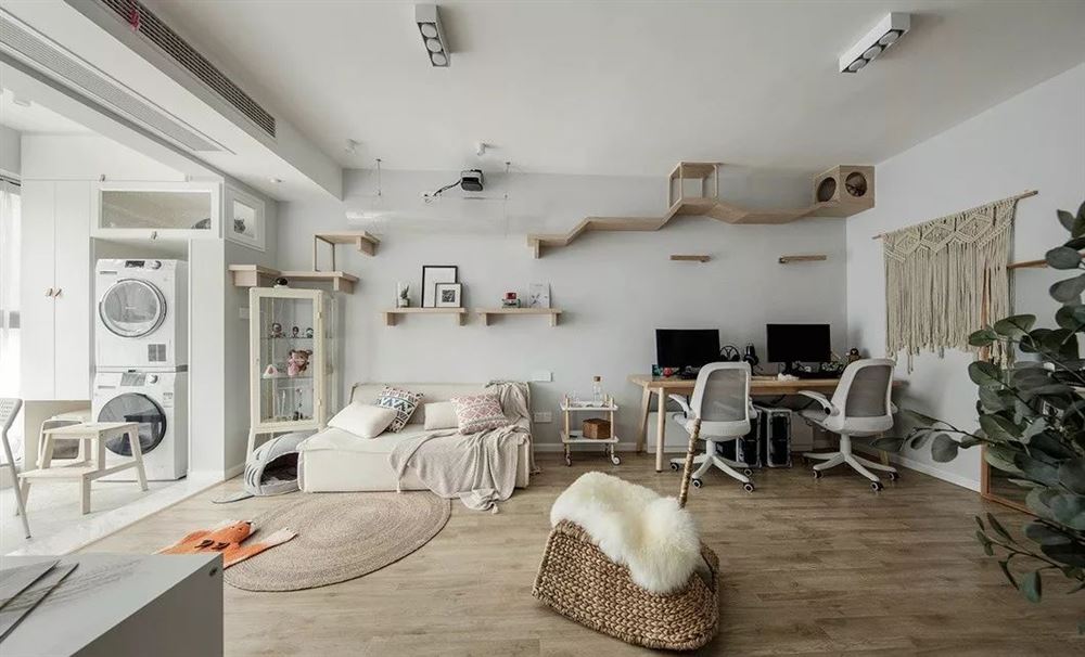 昭通市華園小區(qū)北歐風(fēng)格三居室裝修案例