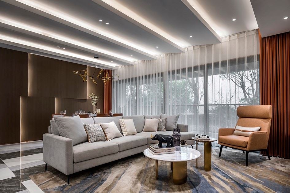 陽江市城中城豪庭輕奢風格三居室裝修案例