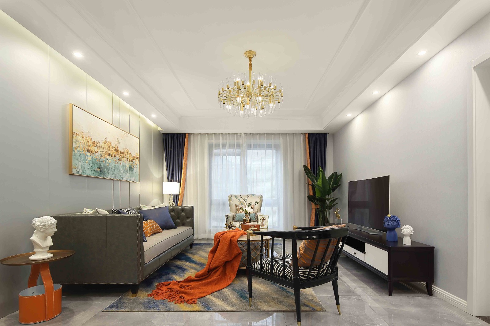 美式輕奢風(fēng)格家裝設(shè)計(jì)室內(nèi)裝修效果圖-客廳 美式輕奢風(fēng)格家裝設(shè)計(jì)室內(nèi)裝修效果圖-客廳