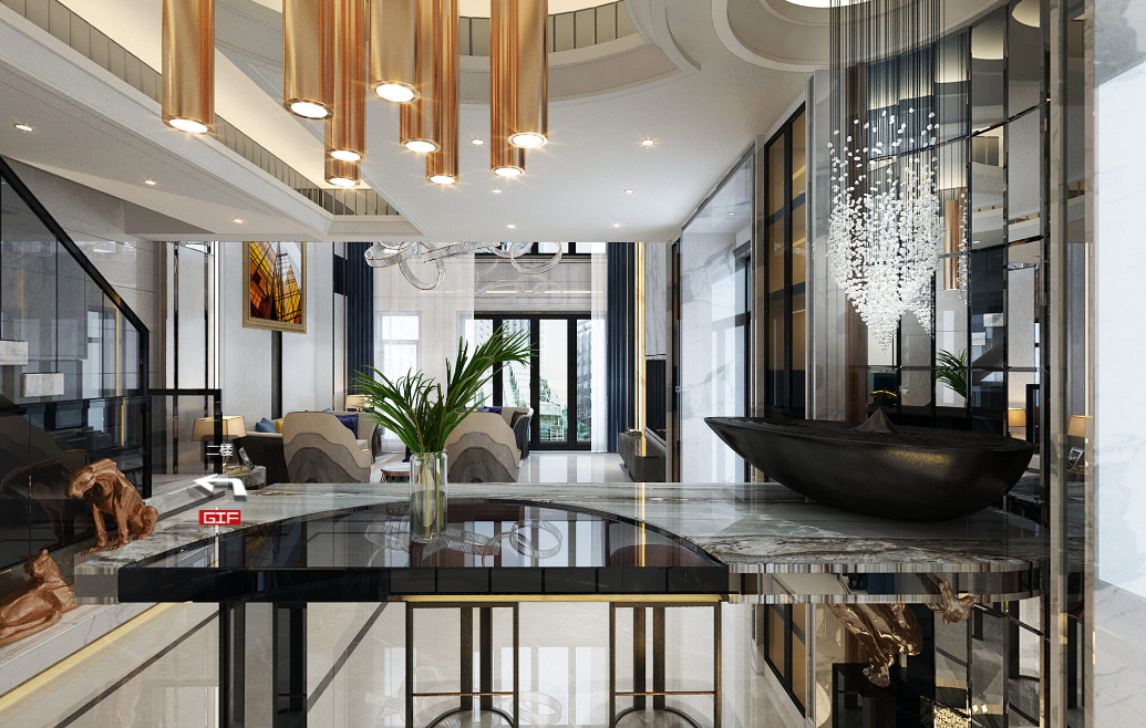 佛山保利外灘一號(hào)別墅350平米現(xiàn)代簡(jiǎn)約風(fēng)格室內(nèi)裝修案例-客廳 佛山保利外灘一號(hào)別墅350平米現(xiàn)代簡(jiǎn)約風(fēng)格室內(nèi)裝修案例-客廳