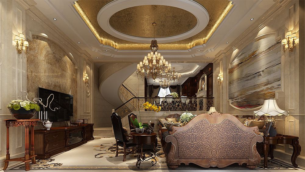 連云港市美麟常青藤美式風(fēng)格別墅裝修案例