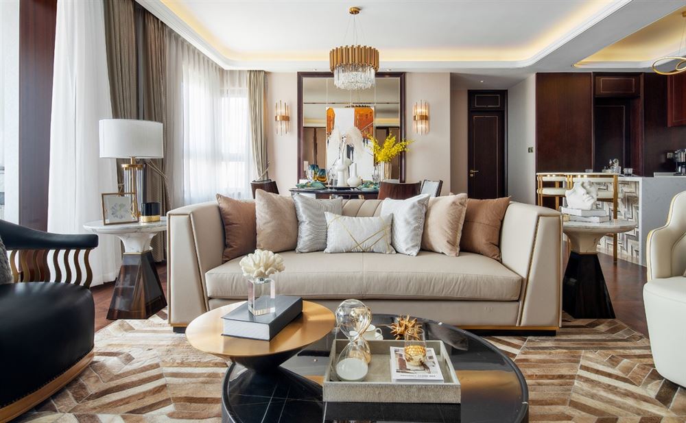 江門市陽光新城輕奢風格三居室裝修案例