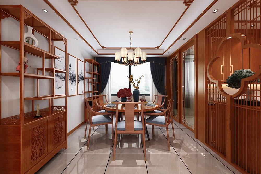 衢州市碧桂園&middot;江山印新中式風(fēng)格復(fù)式裝修案例