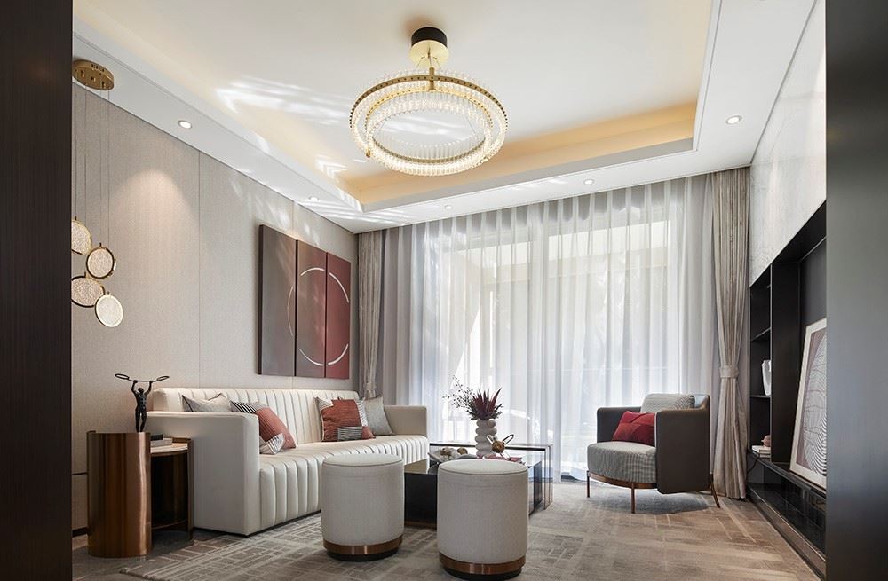 江門市十里方圓輕奢風格三居室裝修案例