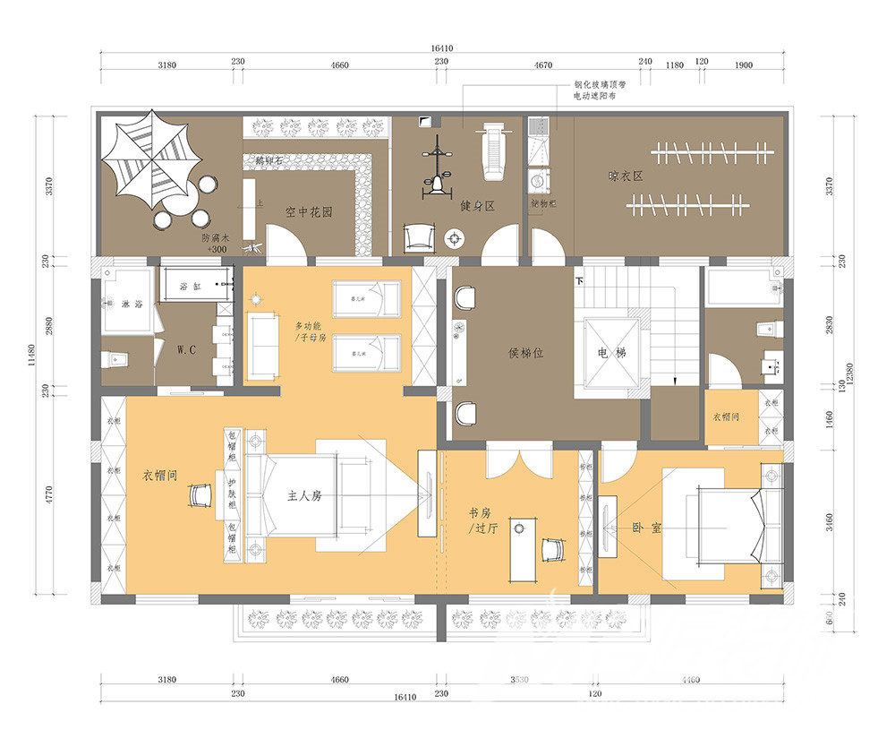 別墅大宅裝修設(shè)計(jì)-三層布局圖 別墅大宅裝修設(shè)計(jì)-三層布局圖