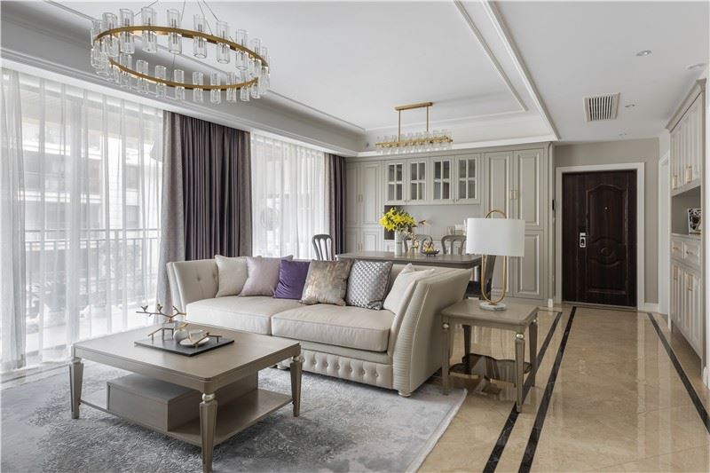 江門市方圓&middot;云山詩意(鶴山)美式風(fēng)格三居室裝修案例