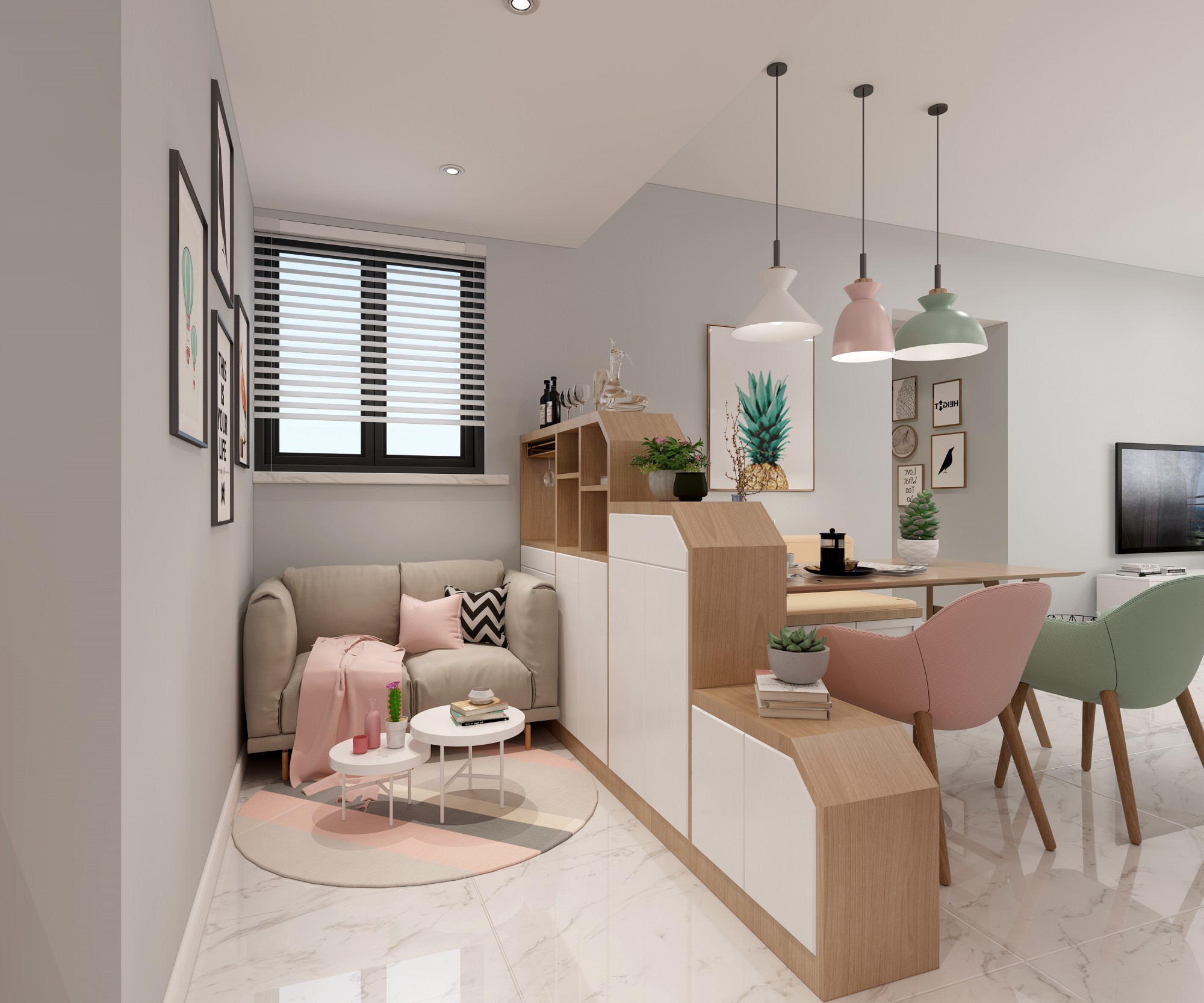 無錫市融創(chuàng)玉蘭公館北歐風格三居室裝修案例