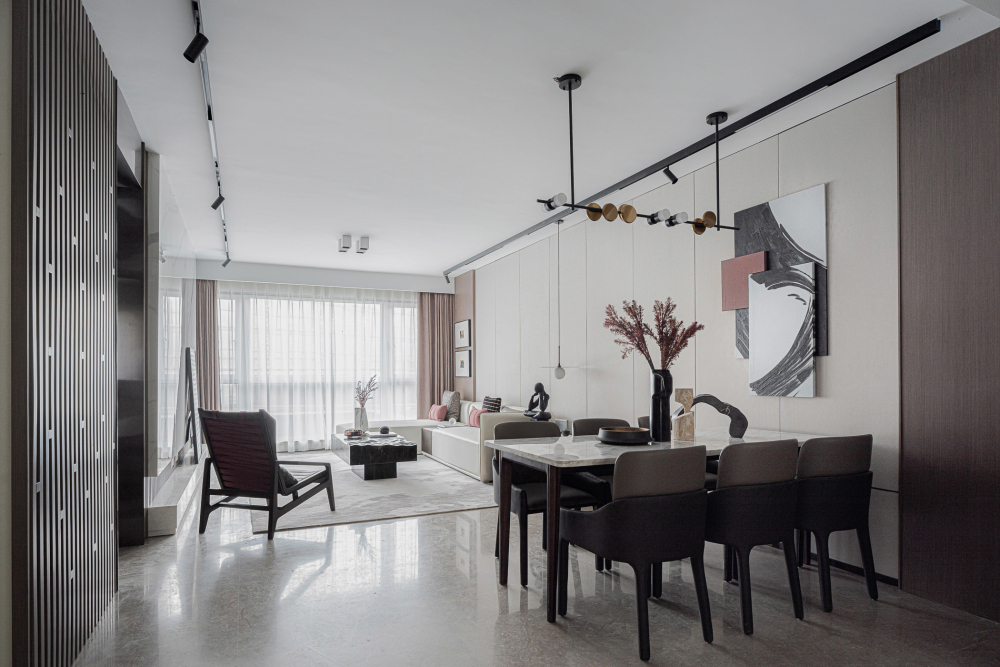 現(xiàn)代簡約風格室內家裝案例效果圖-客餐廳 現(xiàn)代簡約風格室內家裝案例效果圖-客餐廳