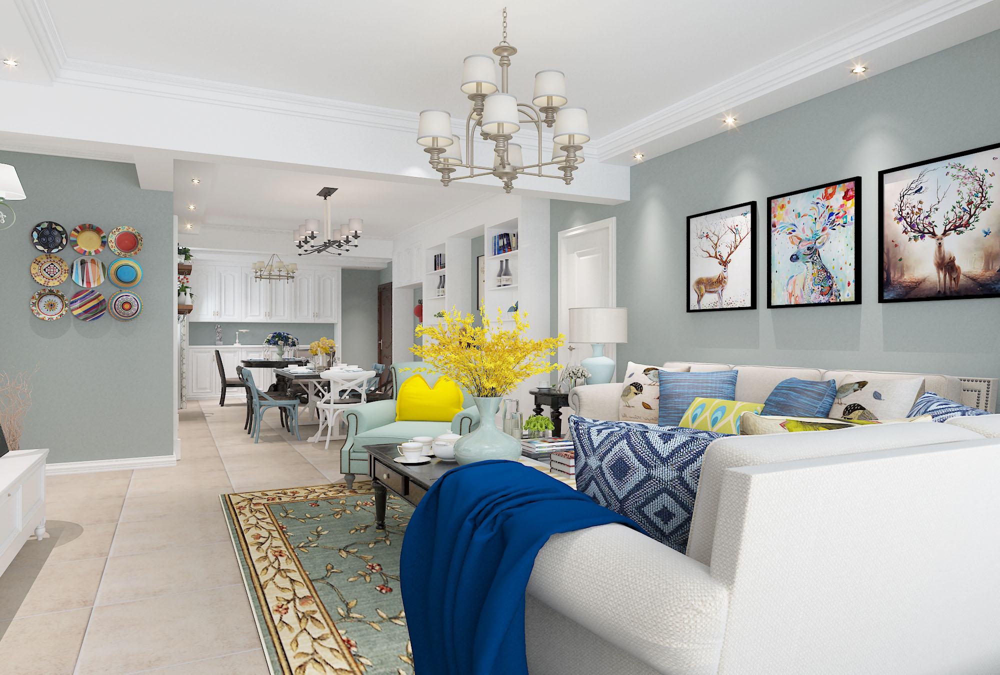 現(xiàn)代美式風(fēng)格室內(nèi)設(shè)計家裝案例-客餐廳 現(xiàn)代美式風(fēng)格室內(nèi)設(shè)計家裝案例-客餐廳