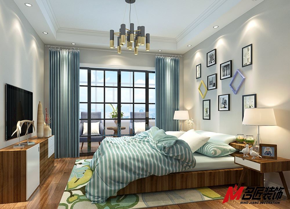 日照市浮來(lái)春公館北歐風(fēng)格三居室裝修案例