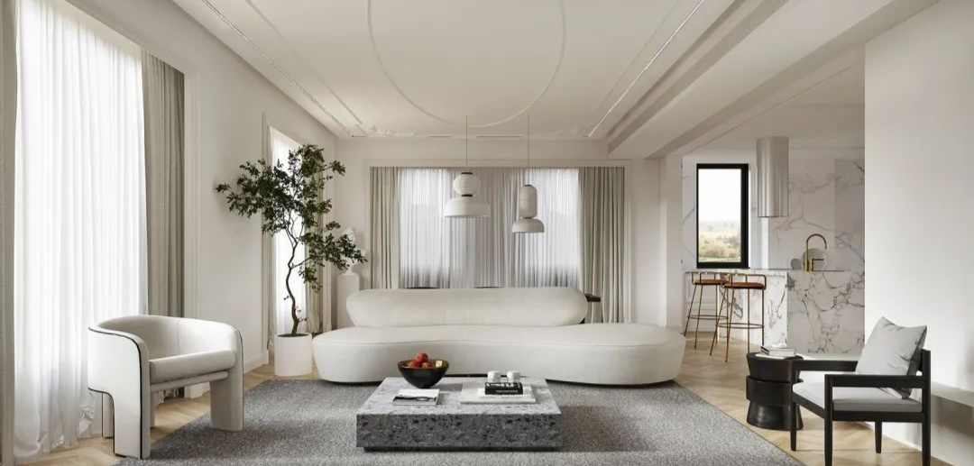 現(xiàn)代法式風格家裝設計室內(nèi)裝修效果圖-客廳 現(xiàn)代法式風格家裝設計室內(nèi)裝修效果圖-客廳