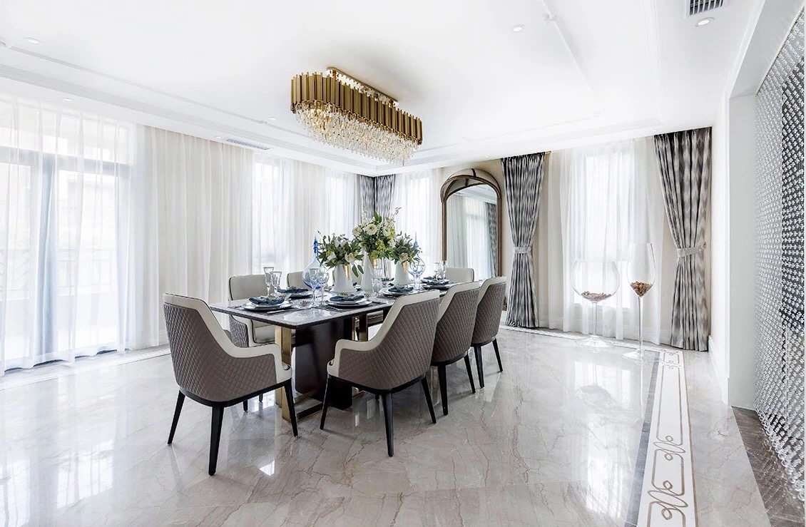 法式輕奢風(fēng)格家裝設(shè)計室內(nèi)裝修效果圖-餐廳 法式輕奢風(fēng)格家裝設(shè)計室內(nèi)裝修效果圖-餐廳