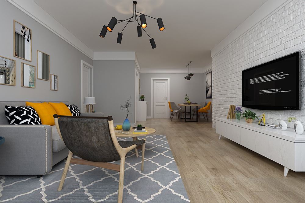 佛山市鵬瑞皓玥灣北歐風(fēng)格三居室裝修案例