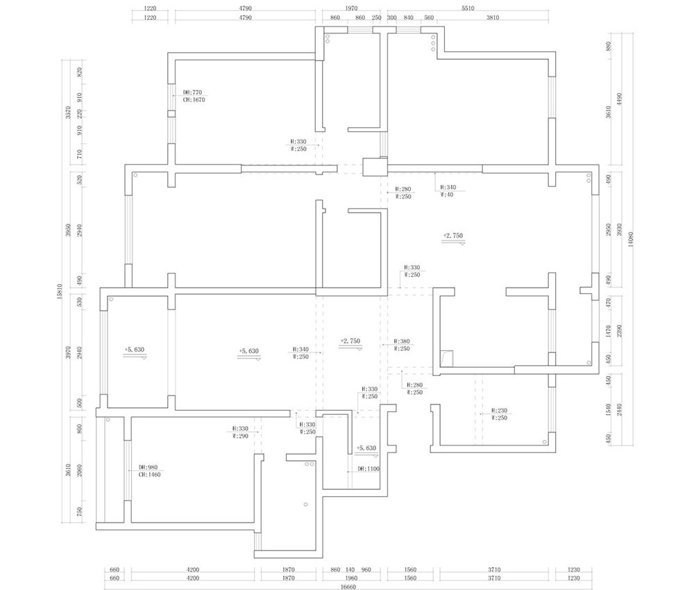 新中式別墅大宅裝修設計-首層平面圖 新中式別墅大宅裝修設計-首層平面圖