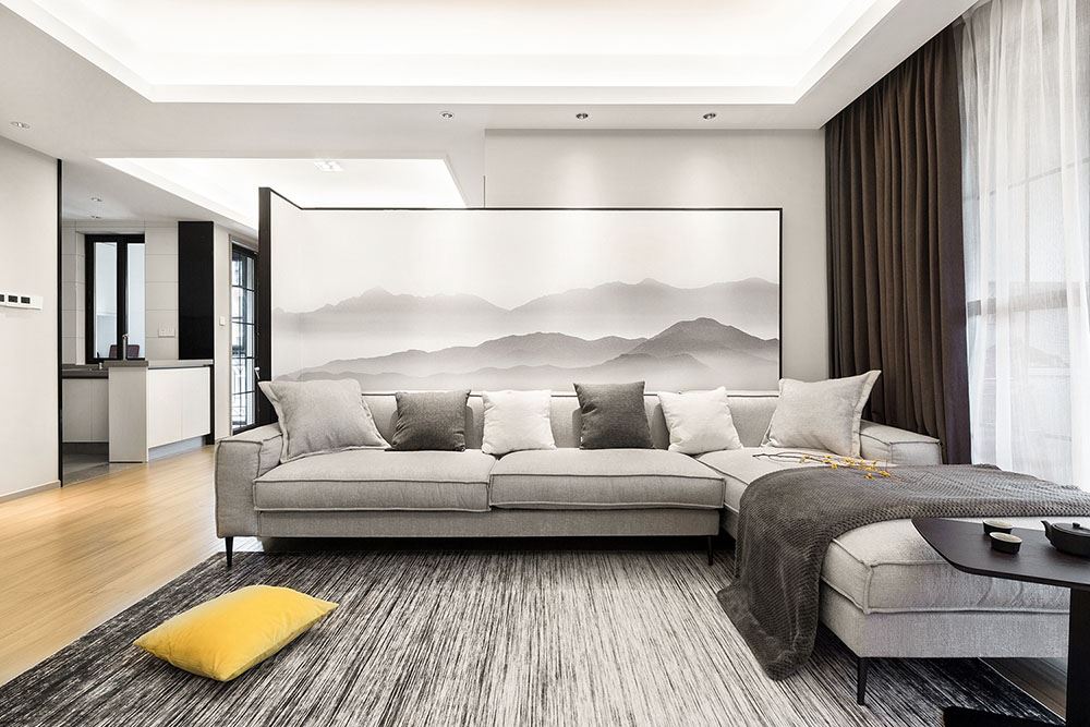 江門市恒大泉都別墅新中式風(fēng)格四居室裝修案例