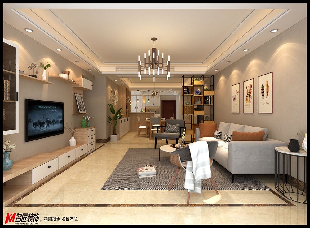 茂名市金源時代現(xiàn)代簡約風格二居室裝修案例