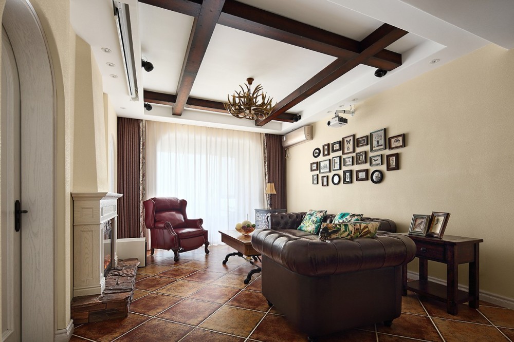 美式田園風格室內家裝案例效果圖-客廳 美式田園風格室內家裝案例效果圖-客廳