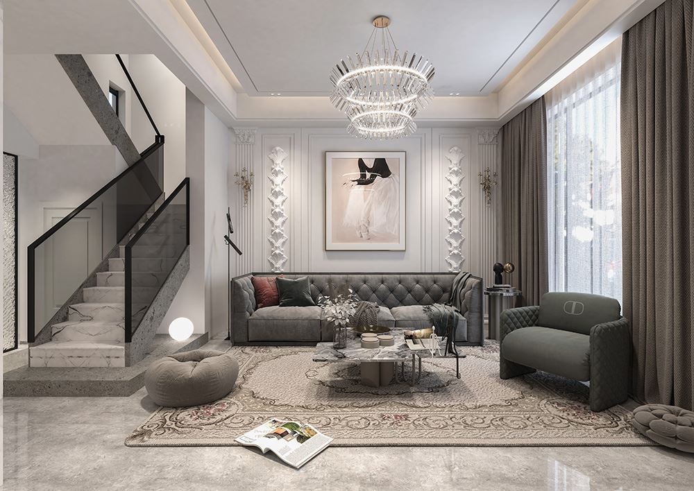 佛山市保利中央公園歐式風格別墅裝修案例