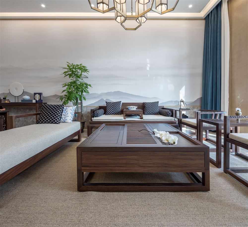 佛山市保利和悅濱江新中式風(fēng)格平層裝修案例